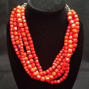 Multi-Strand Red Necklace